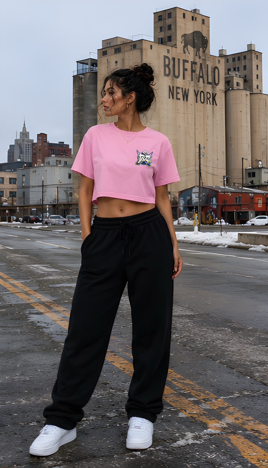 BUFFALO GOON: WOMEN'S CROP PLAYOFF TEE