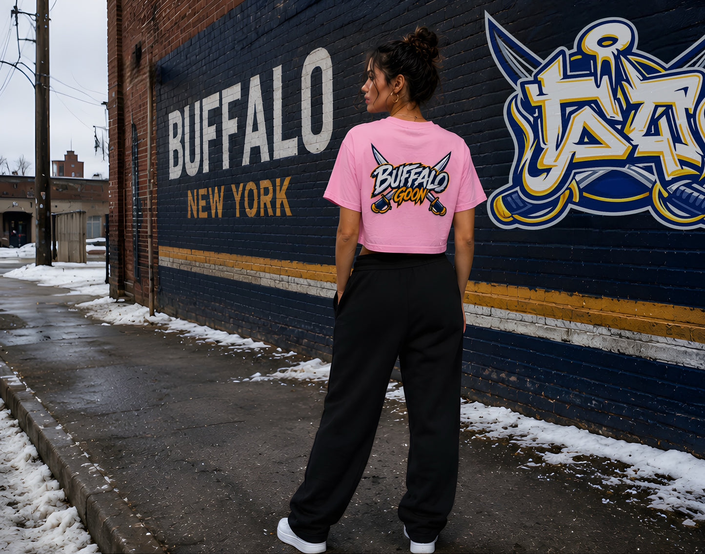 BUFFALO GOON: WOMEN'S CROP PLAYOFF TEE